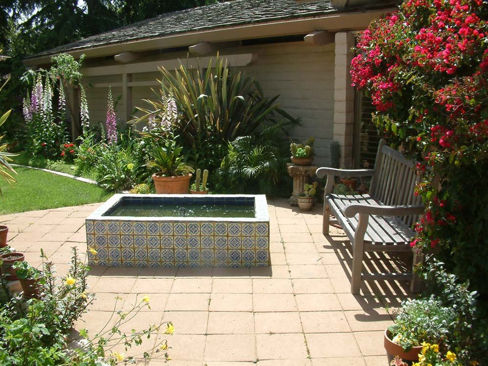 Blue Tiled Water Feature