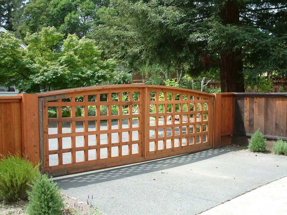 Redwood Driveway Gate