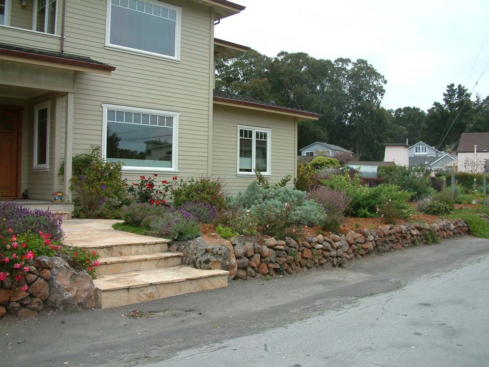 Stacked Rock Retaining Wall